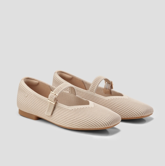 Vivaia Margot Mary-Jane Almond Square-Toe Flats | 37.5 - Picture 13 of 14